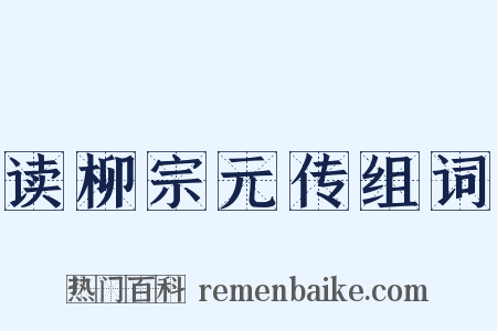 读柳宗元传组词是什么意思的图片